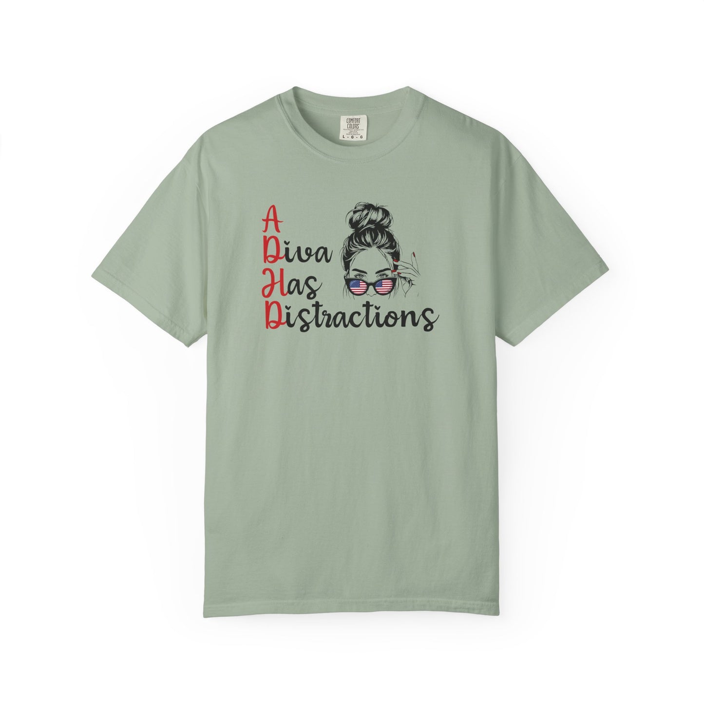 ADHD Patriotic A Diva Has Distractions - T-Shirt