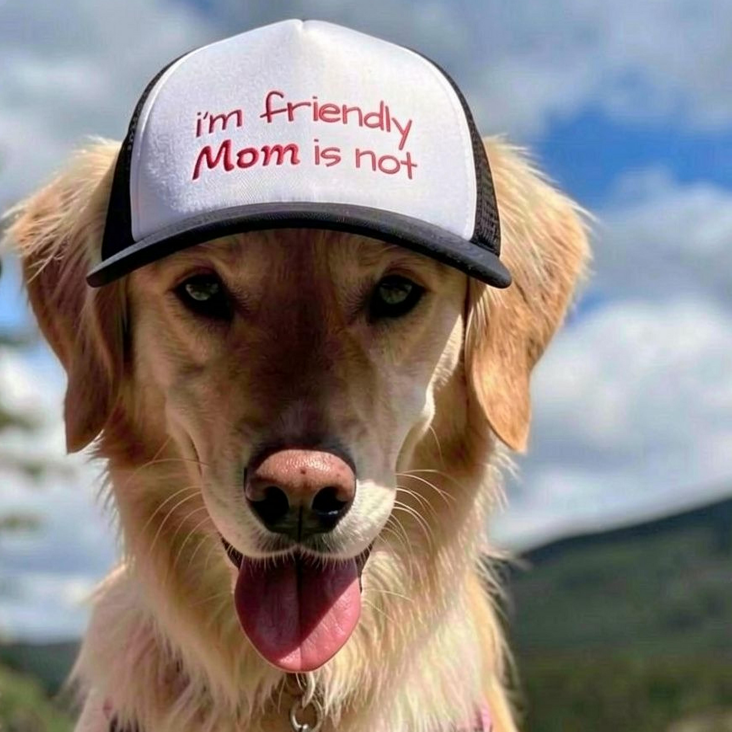 I'm Friendly Mom Is Not - Dog Hat