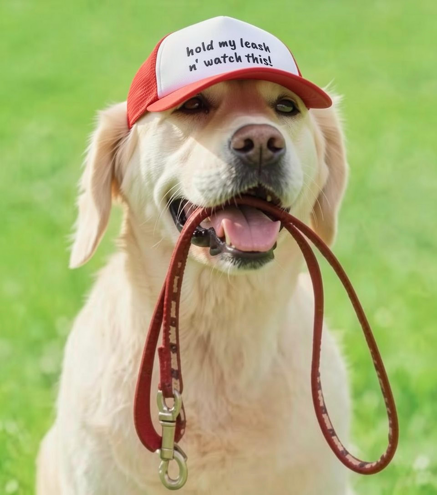 Hold My Leash n' Watch This! - Dog Hat